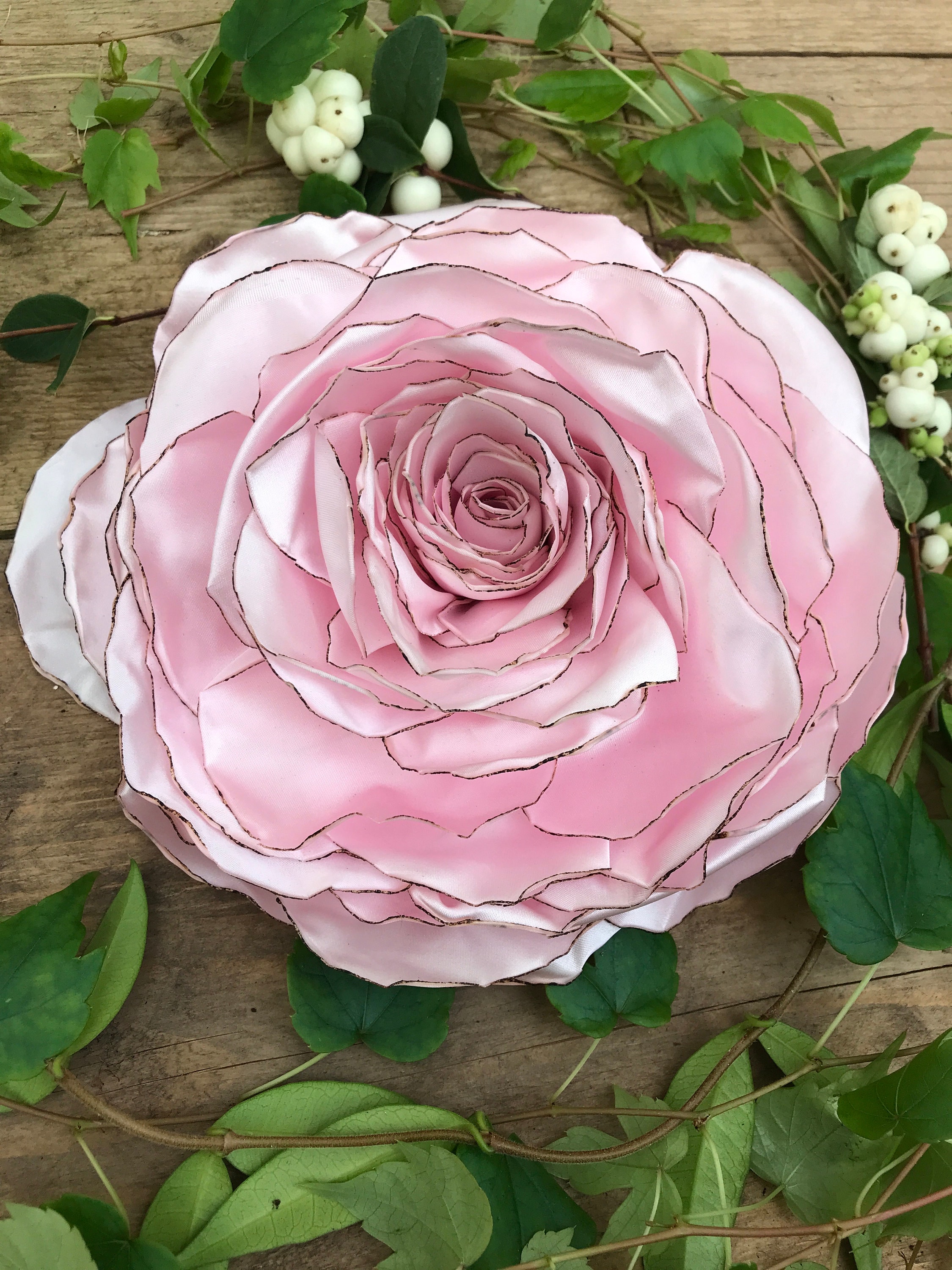 Giant Pale Pink Rose Headpiece: Silk Flower Corsage, Bridal  display picture 3