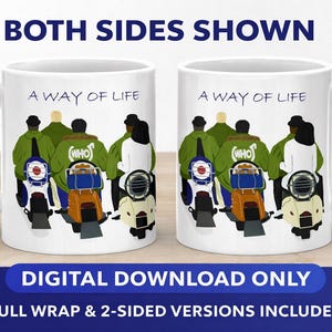 Scooter Life Mug Wrap - Mod Kultur Design (Digitaler Download)
