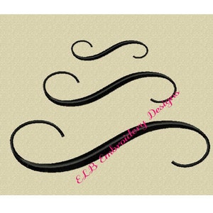 Embroidery Design - Scroll - 3 sizes - Digital File - Instant Download
