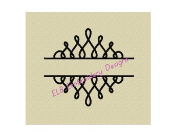 Princess Scroll Font Frame Embroidery Design – 2 Sizes (Digital File)
