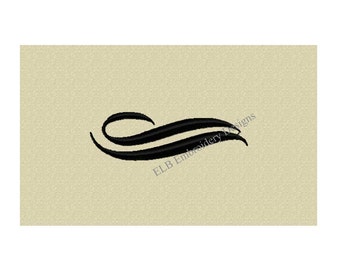 Embroidery Design - Double Flourish - 2 sizes - Digital File - Instant Download