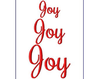Christmas Embroidery Design Bundle - Joy - 3 sizes - Instant Download - Digital File