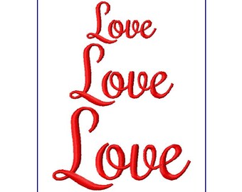 Christmas Embroidery Design Bundle - Love - 3 sizes - Instant Download - Digital File