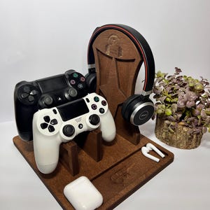 Personalized Controller Stand Headphone Holder, Valentine's Day Gift for Boyfriend, Custom Men Gifts, Husband Anniversary Gift, Gift For Her
