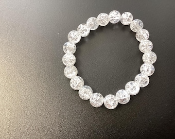 FIRE & ICE QUARTZ gemstone bracelet. (7” stretch bracelet) Natural 8mm Gemstone beads. You will receive one bracelet