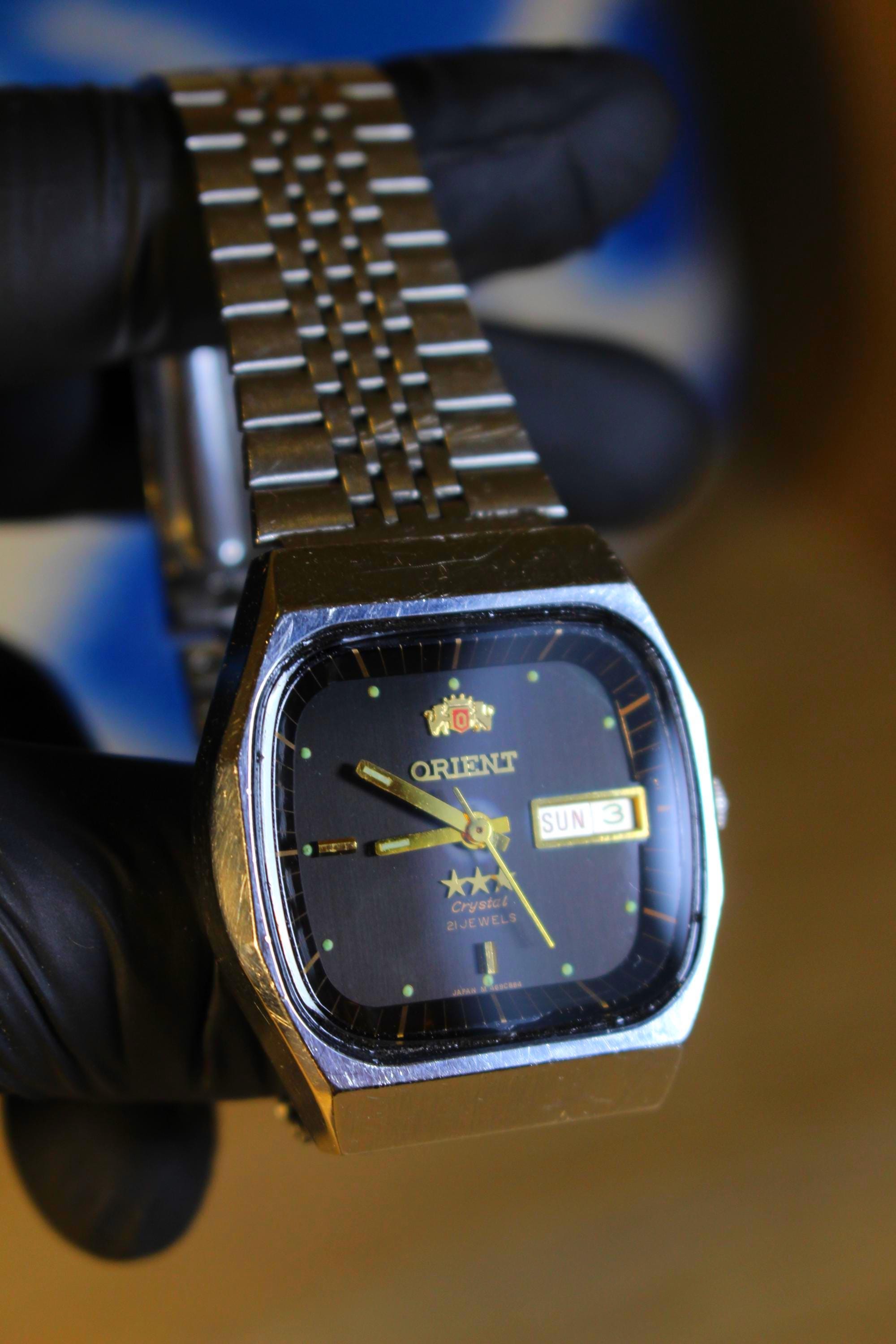 Orient Crystal Three Star Square Vintage Automatic Wristwatch - Etsy