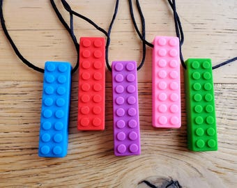 Brick Block Chewlery Pendant - Personalized - Made to order