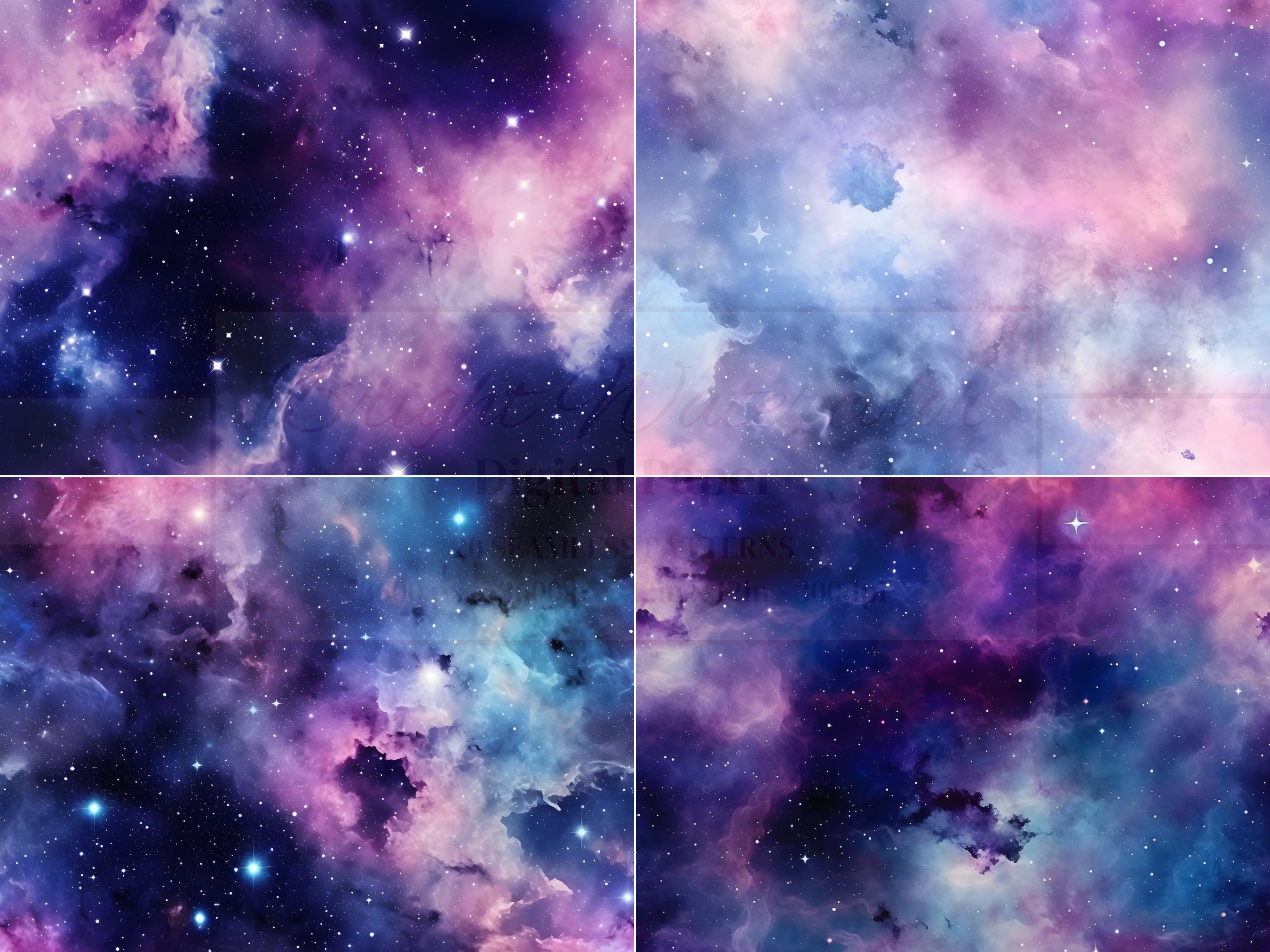 Galaxy Digital Paper, Space Background, Watercolor Galaxy Wallpaper ...