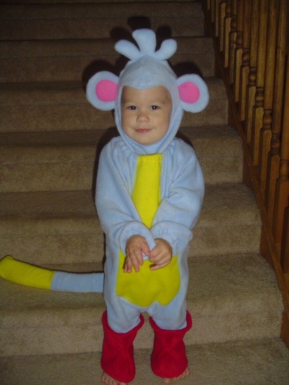 NEW custom blue MONKEY halloween COSTUME red boots Dora bag U choose size