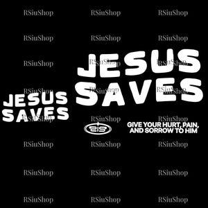 Jesus Saves Design, Retro Christian Faith Sublimation, Vintage Men&#39;s Bible PNG, Minimal Christian Dad Png, Bible Verse Png, Religious Svg