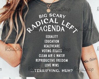 Radical Left Agenda Digital File, Anti-Trump PNG, Progressive Political Sublimation Design, Liberal Protest Graphic for Cricut & Canva