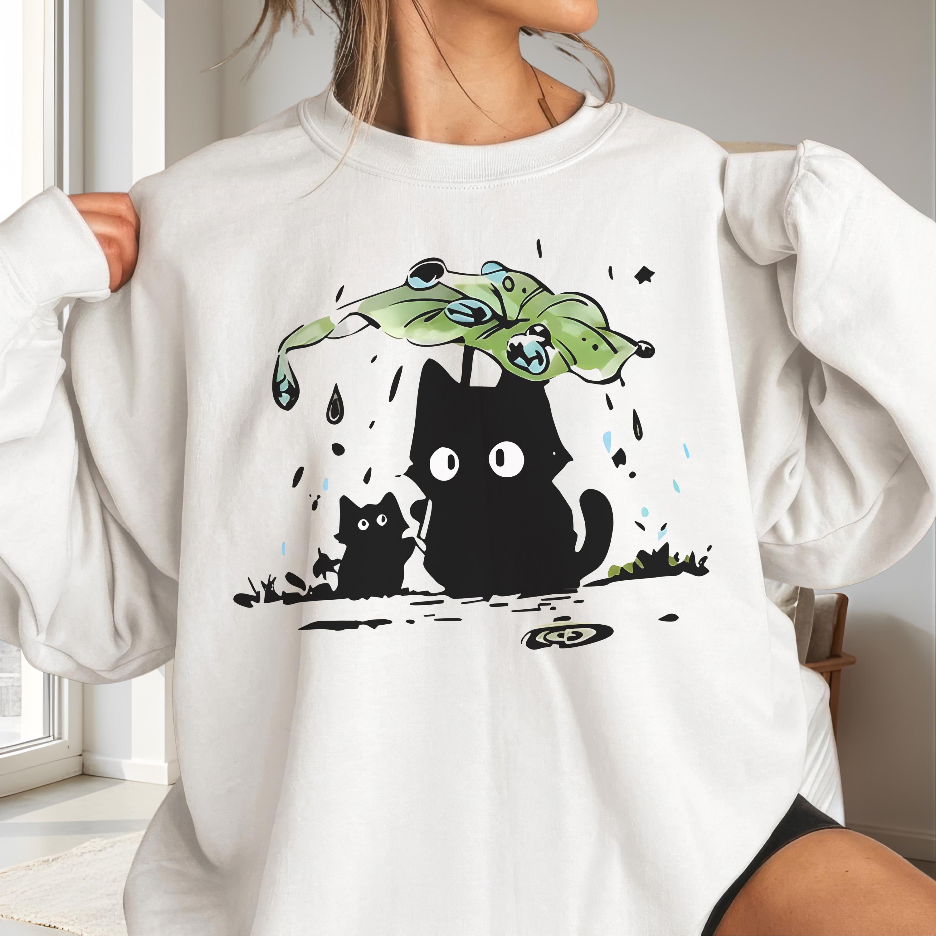Black Cat Umbrella PNG, Rainy Day Kitty Sublimation Design, Instant ...