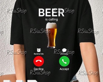 Beer Is Calling and I Must Go PNG Svg For Circut, Funny Beer Design, Beer Lover Gift Graphic, Drinking Party Humor, Sarcastic Beer Quote