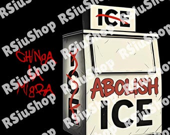 Abolish Ice Creative PNG Art, No One Is Illegal On Stolen Land Png, Chinga La Migra Png, Social Justice Protect Png