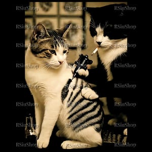 cat with cigarette tattoo Follow @TATTOOWONDERLAND on Pinterest for more!! Smoking Funny Cat, Serious Story: George