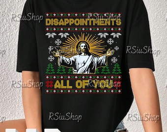 Decepções de todos vocês, Jesus PNG, Clipart de meme engraçado de Jesus, Design de humor cristão, Gráfico de decepções de Jesus, Jesus de Natal PNG