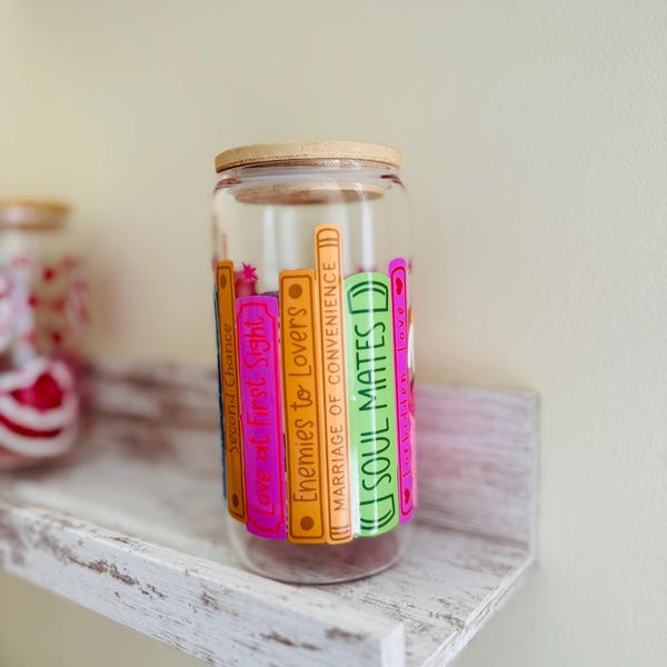 Bookish Glass Cup/ Tumbler - Tropes