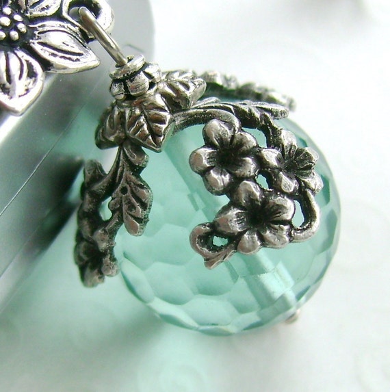 The World In Bloom Ceiling Fan Pull Home Decor Aqua Blue Etsy