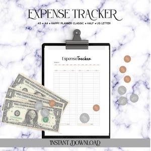 Expense Tracker Digital Download, Printable Budget Planner, Financial Organizer PDF, Instant Download Expense Log