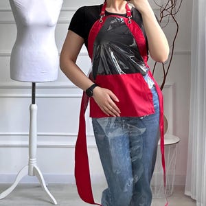 PVC Salon Apron, Transparent Hair Stylist Apron, Waterproof Cutting Apron, Custom Color Apron, Barber Uniform, Workwear for Salon Staff