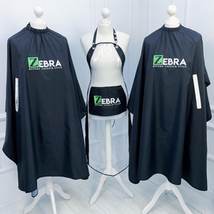 Personalized apron and cape set with hand slits, Custom salon uniform with logo or name, Hairdresser or barber gift for stylist, Salon wear