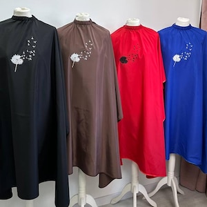 Capa de peluquería personalizada con logotipo, ropa de peluquería personalizada con bordado, capa de barbero con nombre, regalo de peluquería, capa de marca