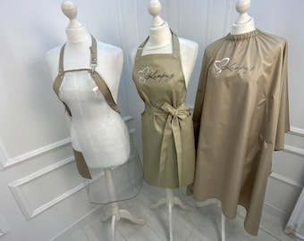 Personalized Barber Cape and Waterproof Apron Set, Custom Hairdresser Uniform, Salon Professional Apparel