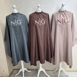 Custom Salon Cape with Branded Embroidery, Personalized Barber Gown with Logo, Hair Salon Uniform, Cape for Hairdressers, Styling Capes