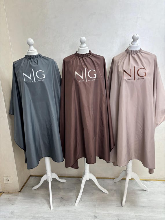 Custom salon capes with embroidery, hairstylist cape, personalized logo capes, hair cutting cape, salon accessories, barber apparel