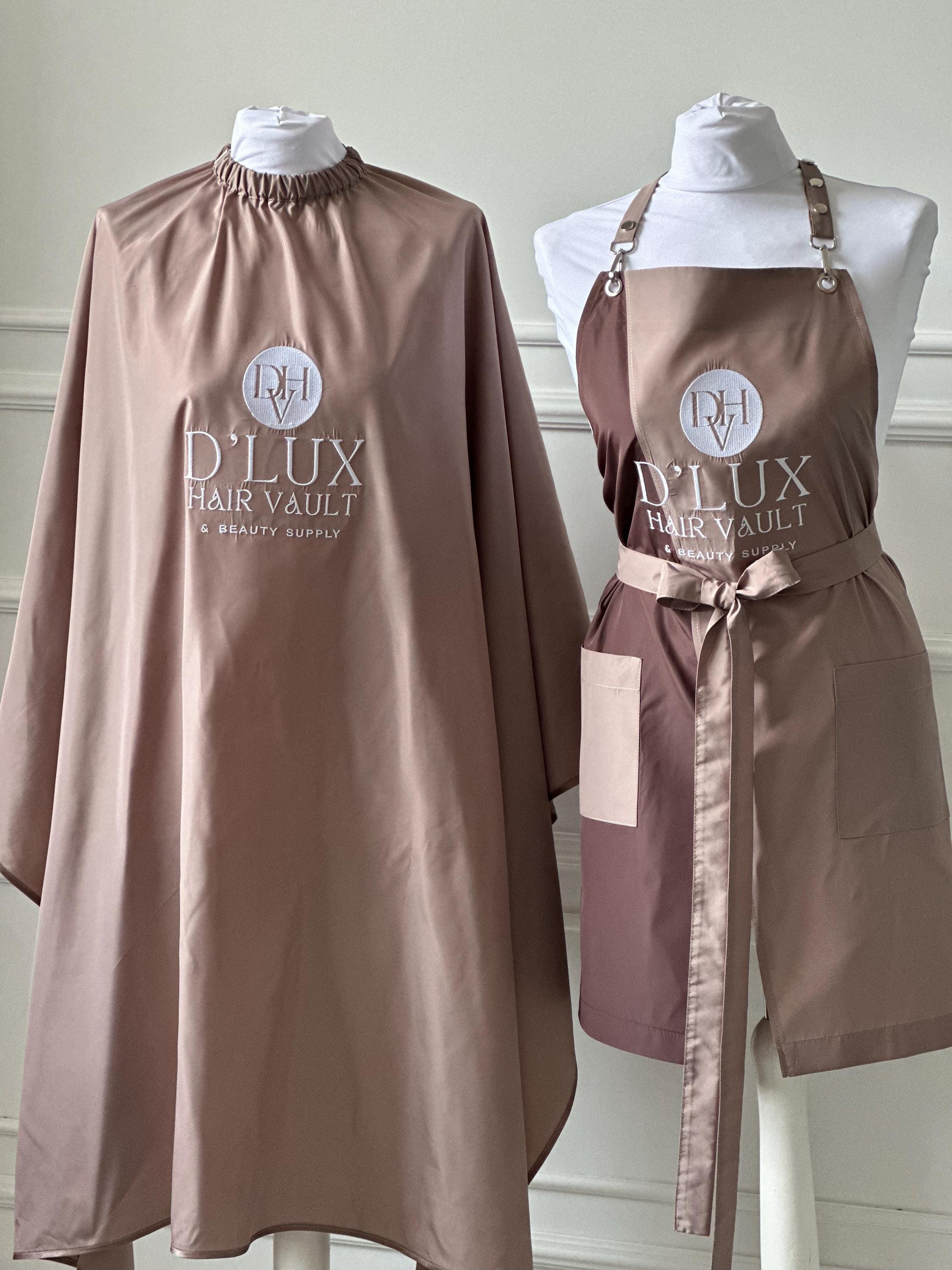 Hair stylist cape and apron set, Personalized salon cape, Uniform with embroidery logo name, Branded barber uniform, Custom salon workwear