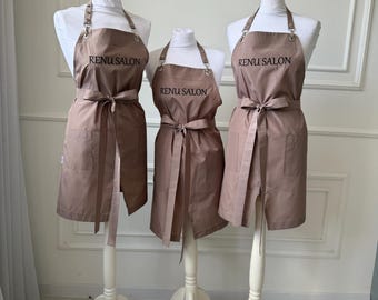 Delantal de barbero personalizado con logotipo bordado, delantal de trabajo de salón personalizado para estilistas, uniforme profesional para barbería.