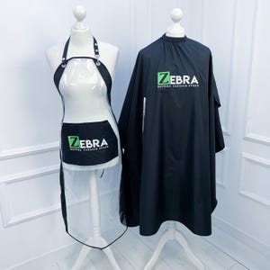 Custom Branding Barber Cape and Apron Set, Personalized Hair Stylist Cape with Hand Slits, Embroidered Salon Uniform, Gift for Hairdresser