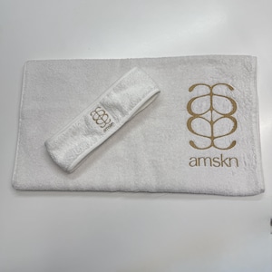 Personlig spahandduk och ansiktshårband, Anpassad logotyp för hudvårdspersonal, Broderade skönhetssalongverktyg för ansiktsbehandlingar och hudvård