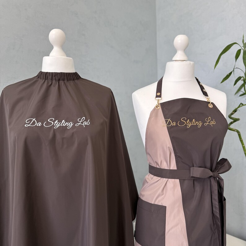 Personalized Hair Stylist Cape and Apron Set With Embroidered Logo ...