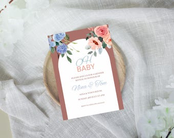 Gender Reveal Invitation | Editable Baby Shower Template | Digital Download