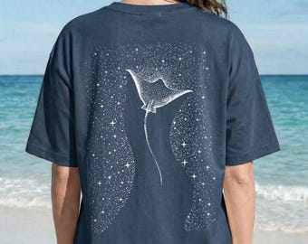 Chemise raie manta Comfort Colors®, T-shirt d'été unisexe pour amoureux de la mer, T-shirt Sealife Aminal, cadeau de biologiste marin, chemise de plongée, raie