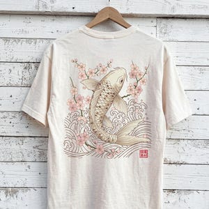 T-shirt poisson koi japonais vintage T-shirt graphique art japonais style tatouage Irezumi