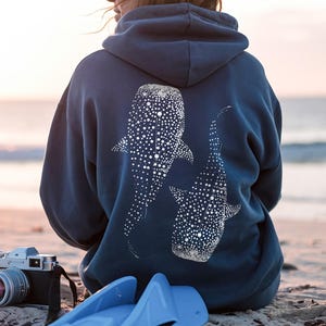 Whale Shark Hoodie, Pullover Or Zip Up, Sweatshirt For Ocean Lovers Gift, Diving Girl Hoodie, Coconut Beachy Girl Sweater, Sea life Gifts
