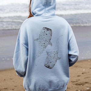 Whale Shark Hoodie, Pullover Or Zip Up, Marine Biologist Gifts, Sweatshirt For Ocean Lovers, Diving Girl Hoodie Full Zip, Shark Lover Gifts