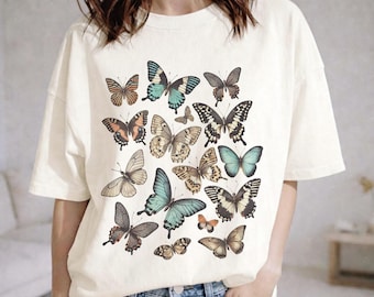 Maglietta Luna Moth Comfort Colors 100% cotone Vintage Fairy Core Butterfly Tee Cottagecore Boho