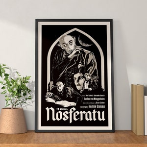 Vintage Nosferatu Movie Poster Art Print – Gothic Horror Decor, Classic Film Poster Wall Art, Halloween Vampire Aesthetic, (NOT FRAMED)