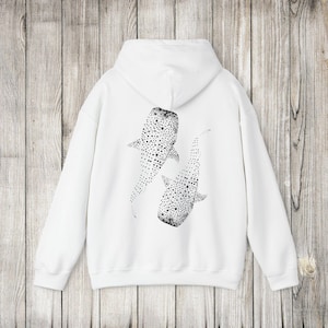 Whale Shark Hoodie, Pullover Or Zip Up, Sweatshirt For Ocean Lovers Gift, Diving Girl Hoodie, Coconut Beachy Girl Sweater, Sea life Gifts White