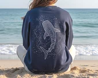 Whale Shark Sweatshirt Gift For Ocean Lovers Sweater For Coconut Beachy Girl Sweatshirt Minimalist Birthday Gift Shirt For Shark Lovers