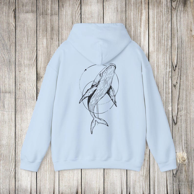 Wal Hoodie Ozean-Liebhaber-Geschenk für Sea Life Diving Girl Sweatshirt Zip Up Hoodie Kokosnuss Mädchen Geburtstagsgeschenk Beachy Pullover für Walliebhaber Light Blue