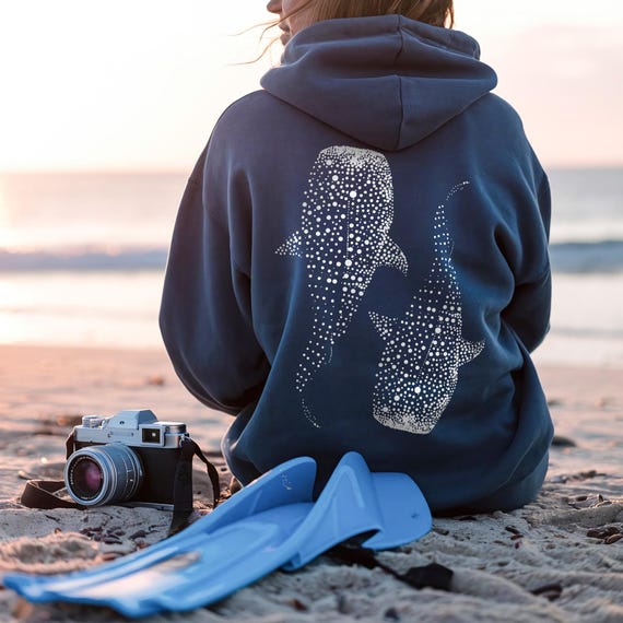 Whale Shark Hoodie, Pullover Or Zip Up, Sweatshirt For Ocean Lovers Gift, Diving Girl Hoodie, Coconut Beachy Girl Sweater, Sea life Gifts