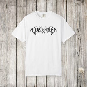 Personalized Death Metal Shirt, Custom Black Metal Style T-shirt, Heavy Metal Band Customizable T Shirt, Custom Gothic Girl Birthday Gift White