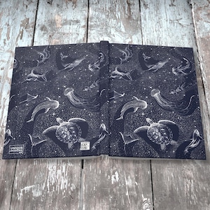 Marine Animals Notebook, Celestial Ocean Lovers Hardcover Journal, Marine Biologist Gifts, Sea Life Lovers Themed Diary, Whale Shark Turtle