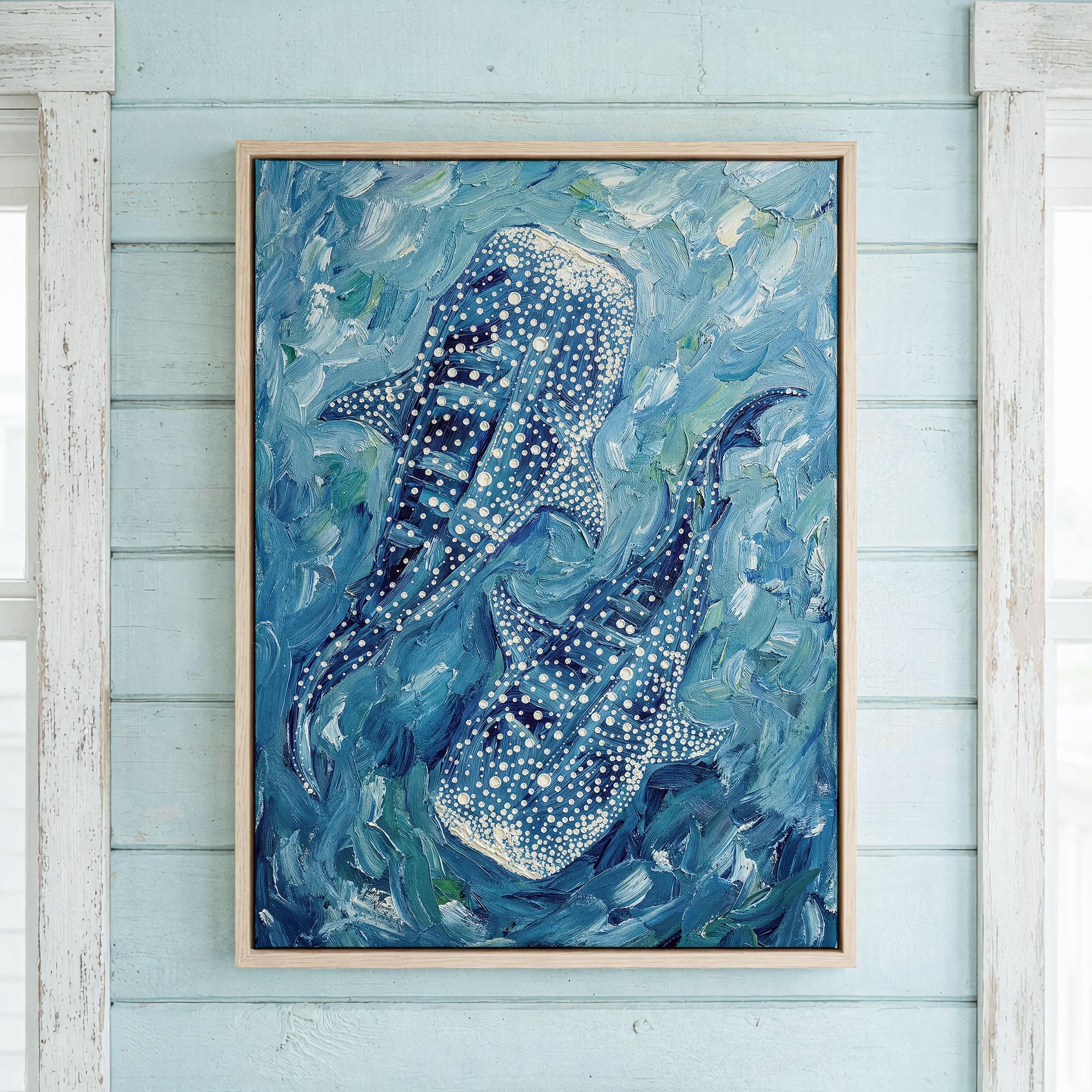Whale Shark Impressionist Ocean Print Blue Marine Wall Art Coastal ...