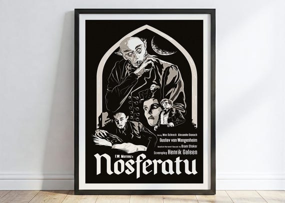 Vintage Nosferatu Movie Poster Art Print – Gothic Horror Decor, Classic Film Poster Wall Art, Halloween Vampire Aesthetic, (NOT FRAMED)