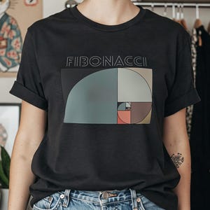 Fibonacci Spiral T-shirt Golden Ratio Shirt Fibonacci Sequence TShirt Nerdy Unisex Tshirts Gifts Sacred Geometry Gifts For Math Lovers